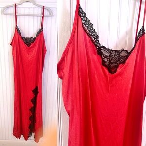 6. Deep Pink And Black Lace Maxi